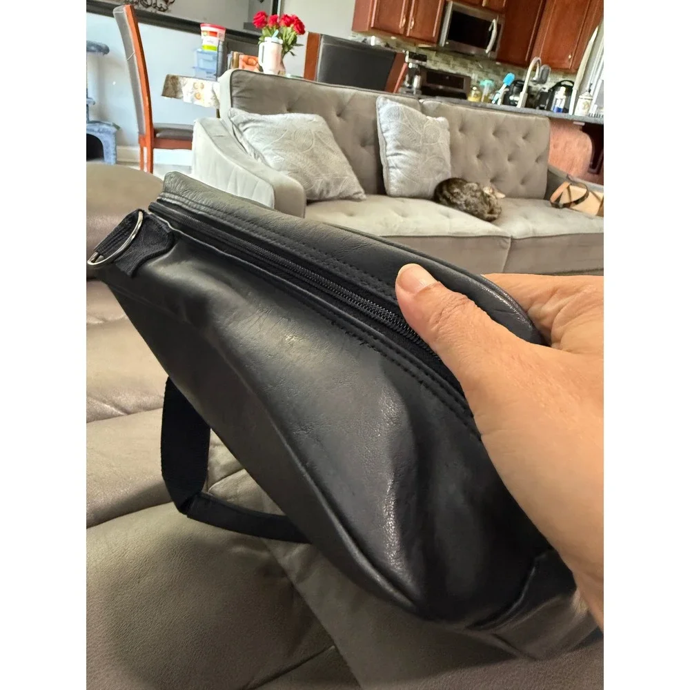 Fahrenheit Black Faux‎ Leather Laptop Briefcase Business Travel Bag Organizer